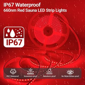 Luci LED a Striscia per <span class=keywords><strong>Sauna</strong></span> a Luce Rossa 660nm, Resistenti al Calore IP67 Impermeabili, Flessibili per <span class=keywords><strong>Sauna</strong></span>, Stanze a Vapore, Illuminazione Spa - Product Image 3