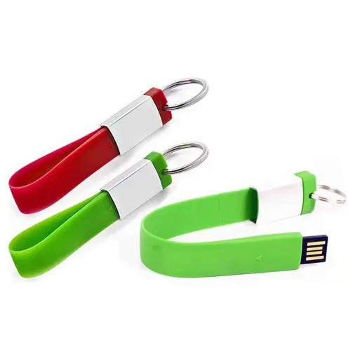 Unidade USB em forma de pulseira de silicone, pen drive de PVC de 1GB a 64GB com interface USB 2.0, mini disco USB