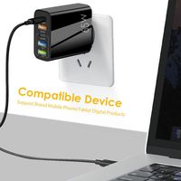Nouvel adaptateur multi-ports PD+3USB, norme EU/US/UK, chargeur rapide 12W pour smartphones, tête de charge 5V 24A avec logo personnalisable