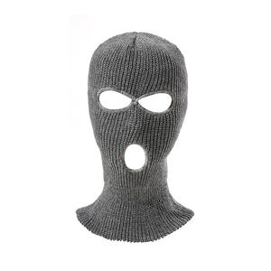 Gorro de Invierno de Punto Acrílico 100% Personalizado al por Mayor, Unisex, con Diseño de Camuflaje a Cuadros, Balaclava de Esquí con <span class=keywords><strong>3</strong></span> Orificios - Product Image 5