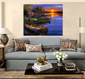 I paesaggi di sera fanno a mano il kit di pittura artistica di diamanti pittura di arte di strass per adulti arte della parete - Product Image 2