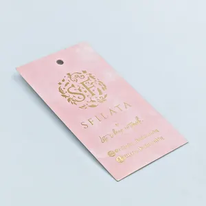 Custom Fashion Design Logo Brand Name High Quality Clothing Tags Labels Custom Paper Hang Tags With String Rope For Clothing