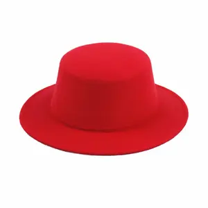 Новинка, однотонная шляпа-фетровая шляпа, осенне-зимняя искусственная шерстяная шляпа-котелок, женская и мужская элегантная плоская шляпа