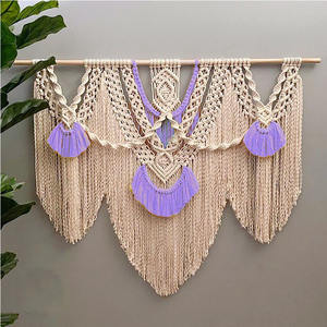 Style nordique coloré salon chambre fond décoration murale corde de coton tissé grande <span class=keywords><strong>tapisserie</strong></span> pour les séjours à l'hôtel et à la maison - Product Image 3