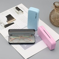 Étui à lunettes rectangulaire en métal imprimé, avec doublure en cuir PU, pour le rangement de grandes lunettes – Vente chaude directe usine