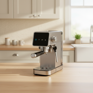 Cafetera <span class=keywords><strong>Espresso</strong></span> Semiautomática Eléctrica con Pantalla Táctil, 15 Bares de Alta Presión, Acero Inoxidable, Cafetera Italiana para Leche, Uso Doméstico - Product Image 5