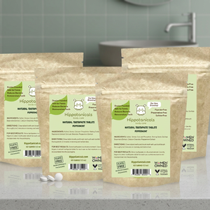 Hippotanicals Natural Peppermint Fluoride-Free Preservative-Free <b>Toothpaste</b> Tablets Value Pack Bundles - Product Image 2