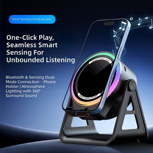 Novo Suporte de Celular Sem Fio 2026 com Indução 5.3, Estéreo, Microfone Integrado, Mini Alto-falante Portátil de Mesa com LED RGB - Product Image 2