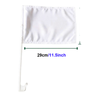 Drapeau de voiture personnalisé avec logo, impression numérique double face par sublimation, blanc vierge, avec support de mât pour fenêtre de voiture