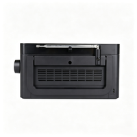 Radio portable AM/FM de type pointeur, récepteur compact noir élégant avec antenne télescopique et poignée de transport