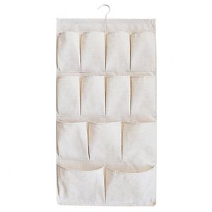 Hot Selling Hanging <b>Storage</b> Organizer Linen Cotton Double-sided Hanging <b>Storage</b> Organizer - Product Image 1