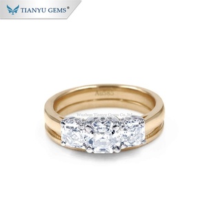 Tianyu อัญมณี14K สีเหลืองทองแหวนหมั้น1ct เพชรโมอิสซาไนท์ - Product Image 1