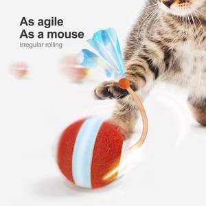 Jouets interactifs pour chats, balles mobiles agiles pour chats, queues en maille élastique, petits jouets automatiques pour chats - Product Image 1
