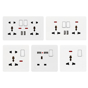 Interruptores y enchufes eléctricos de pared con botón pulsador estándar de la UE de salida de fábrica - Product Image 6