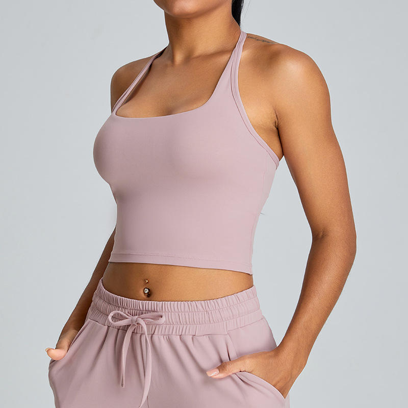 hanging neck bra pink