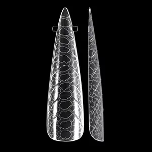 Gelsky Gelsky 3D effetto serpente doppia forma Extra lunga stampi per unghie rapida costruzione acrilico Stiletto estensione unghie forma doppia