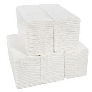 Serviettes en papier pliées en C, blanches, 1 pli, 32 g/m², 25,4 x 28 cm, 200 feuilles par paquet, 12 paquets par carton - Product Image 6