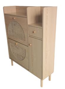 Mobile Porta Scarpe in Rattan Naturale con Ante a Ribalta, <span class=keywords><strong>Cassettiera</strong></span> in Legno, Mobile d'Ingresso, Arredamento per Scarpe - Product Image 2