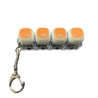 Hot Selling Macaron 4 Key RGB Light EVA Fidget Clicker Keychain Portable Plastic Mechanical Keycap Student Office Stress Relief
