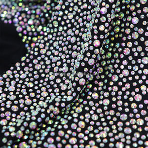 FB Новое поступление Стразы эластичная мягкая Хрустальная ткань Алмазная ткань для платьев - Product Image 6