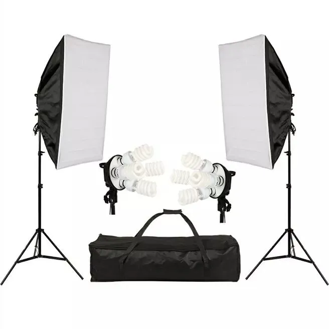 Cpyp Fotografie Soft Box Verlichting Kit Vier Lamp Softbox Kit 50X70Cm Soft Box Apparatuur E27 Basis Voor Fotostudio Kit Schieten