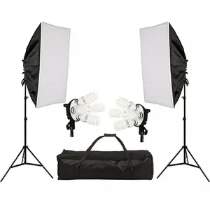 CPYP Photography Soft box Lighting Kit Four Lamp Softbox Kit 50x70CM Soft Box Equipment E27 Base For Photo Studio Kit Shooting