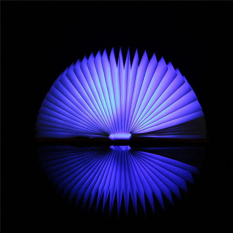 Night Light Curved Page Turning Folding Book Lamp Colorful Bedside Ambient Lamp Glare USB Charging Motif Lights