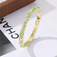 Nouveau bracelet à maillons et chaîne Cicily plaqué or, style chinois tendance, orné de strass et de motifs floraux en forme de goutte d'huile, accessoire pour Cheongsam