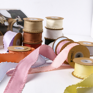 Cinta de rayas verticales con borde de hoja con volantes, accesorio para el cabello con lazo DIY para cuello de ropa, zapatos, accesorios, regalos, embalaje de flores - Product Image 3