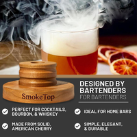 Kit de fumoir à cocktails SmokeTop, fumoir à chaminée pour cocktails, whisky, bourbon, kit de fumoir à whisky avec torche