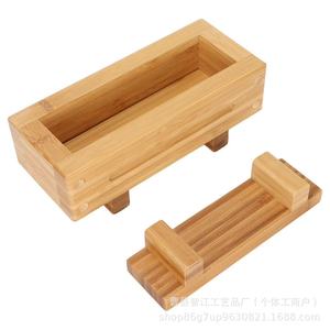 Moule à sushi en bois, un outil de cuisine DIY pour la préparation de sushis et de galettes de riz en couches, avec un moule à riz amovible. - Product Image 5
