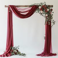 Kain Chiffon Biru Debu untuk Dekorasi Pernikahan, Tirai Gantung Transparan untuk Upacara Pernikahan, Resepsi, dan Dekorasi Rumah (Grosir)