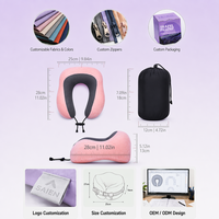 Oreiller de voyage en mousse à mémoire de forme à 360 degrés, personnalisé en usine, pliable, portable, en forme de U, OEM/ODM, pour avion