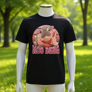 Camiseta Baby Hippo Moo Deng unisex para adultos, talla S, M, L, XL, XXL, camiseta con estampado gráfico - Product Image 3