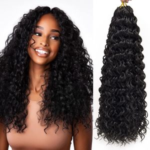 Extensiones de Cabello Sintético <span class=keywords><strong>GoGo</strong></span> Curl de 18 y 24 Pulgadas, Ondas Bohemias, para Mujer, Color Negro Natural, para Trenzas Profundas - Product Image 1