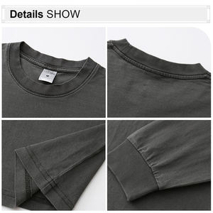 Camiseta de Manga Larga AK24 Vintage con Lavado Ácido, Logotipo Personalizado, Camiseta de Manga Larga para Hombre de Tela Gruesa - Product Image 4