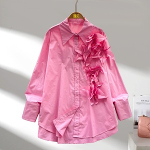 Blusa de Cuello Alto para Mujer con Diseño Floral 3D, Sensación Premium, a la Moda - Product Image 5