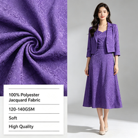 Tissu Jacquard Brocart Floral 100% Polyester Anti-Boulochage Résistant à l'Abrasion Poids Moyen pour Vêtements de Garçons - Vente Chaude Usine