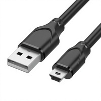 Kabel Data Pengisian Cepat Mini USB PVC Braided untuk Power Bank, Kamera Mobil, Pemutar MP3, Hard Drive Mobile & Ponsel Android