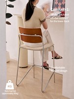Chaise de bar en acier style Bauhaus du milieu du siècle, tabouret haut minimaliste, design créatif, revêtement en daim, pour usage domestique ou café