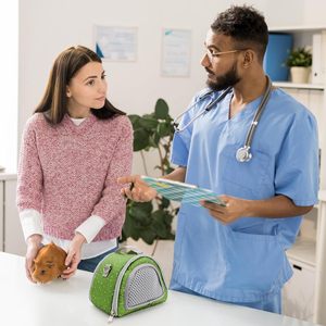 Offre Spéciale sac à dos Portable en Polyester personnalisé pour petits animaux fermeture à glissière respirante pour cochons d'inde Hamsters oiseaux chiots - Product Image 2