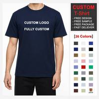 T-shirt personnalisé pour homme avec logo, 230 GSM, coton pur lourd, col rond, manches courtes, t-shirt vierge pour homme, impression de logo, streetwear