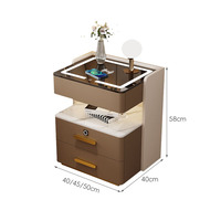 Table de chevet intelligente en bois massif de luxe moderne pour le salon Installation simple Table de chevet de stockage de charge multifonctionnelle pour