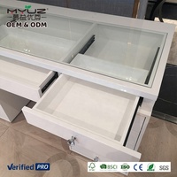 2026 MYUZ Coiffeuse Princesse Moderne Simple Multifonctionnelle avec Miroir Lumineux en Bois de Chêne pour Chambre à Coucher