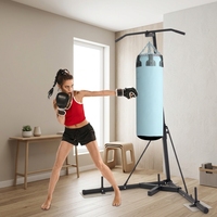 Support de sac de frappe compact avec barre de traction, structure facile à assembler pour petit appartement
