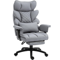 Kursi Kantor Kulit Ergonomis Sandaran Tinggi dengan Sandaran Kaki, Sandaran Kepala yang Dapat Disesuaikan, Kursi Eksekutif Putar untuk Kantor Rumah