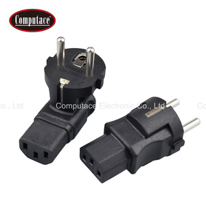 Adaptador de Corriente Recto con Enchufe Macho CEE 7/7 Negro a Conector Hembra IEC C13, Conector de Alimentación Estándar de 10A 250V para Monitor de PC y TV - Product Image 3