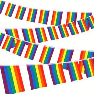 Bandera de Arcoíris de Poliéster con Logotipo Personalizado para Fiestas LGBT, Celebraciones y Eventos Empresariales - Decoraciones para Interiores/Exteriores - Product Image 1