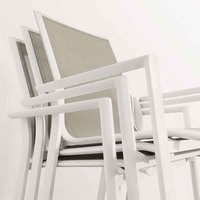 Chaises de terrasse modernes empilables et confortables en aluminium maillé pour café, bistrot, restaurant, cour – Durables
