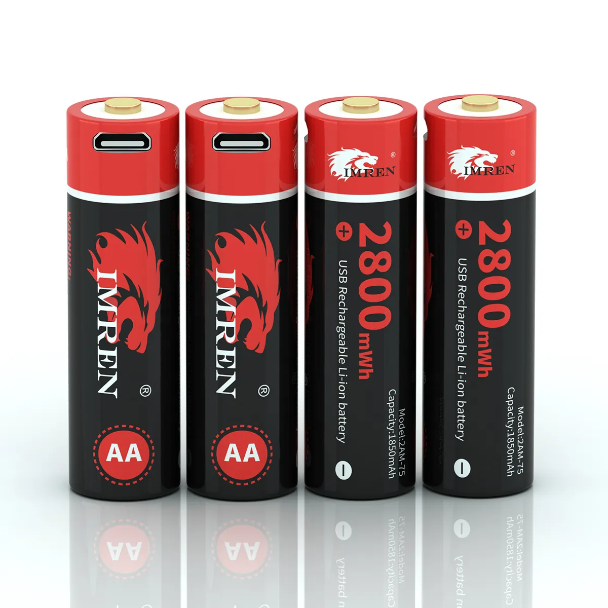 IMREN USB Rechargeable AA 2800mwh Lithium Batteries 1680MAH 1.5V/AA USB Rechargeable Li-ion Battery Lithium Ion Batteries